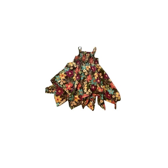 Gymboree Floral Dress Toddler Girls 4T Spaghetti Straps Handkerchief Smocked - Picture 3 of 5